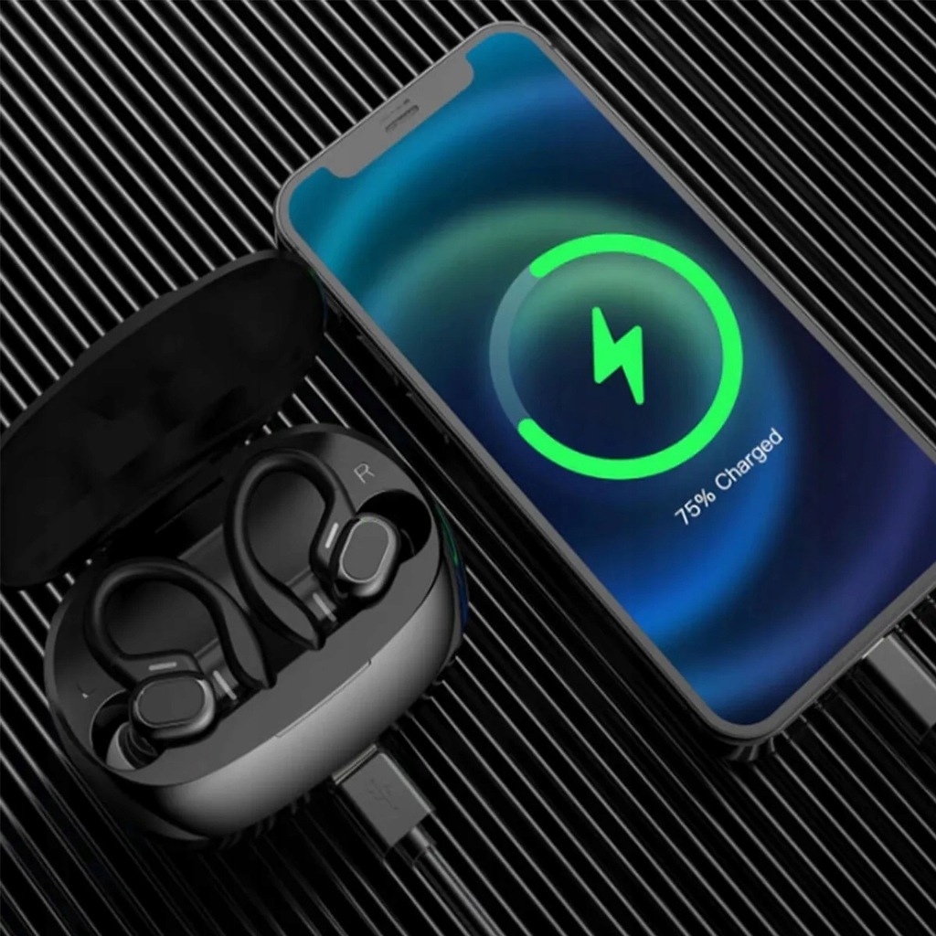 SŁUCHAWKI BEZPRZEWODOWE BLUETOOTH SPORTOWE DO BIEGANIA POWERBANK MIKROFON Rodzaj słuchawek douszne